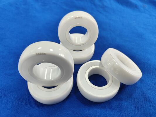 Cuscinetto a sfera in ceramica di zirconia ZrO2 sinterizzata HIP con gabbia in PEEK, guarnizioni in PTFE e precisione di grado P6/P5